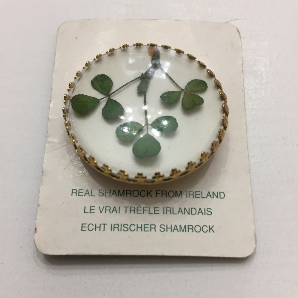 Real Shamrock Pin From Ireland!
